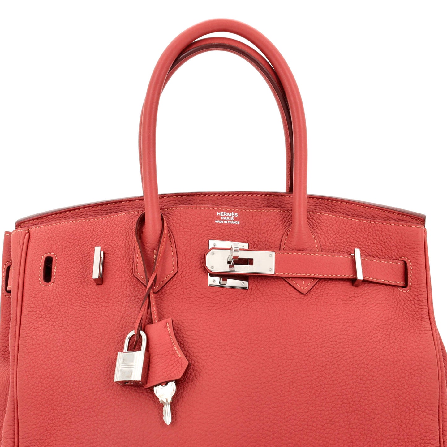 Birkin Handbag Rouge Pivoine Togo with Palladium Hardware 30