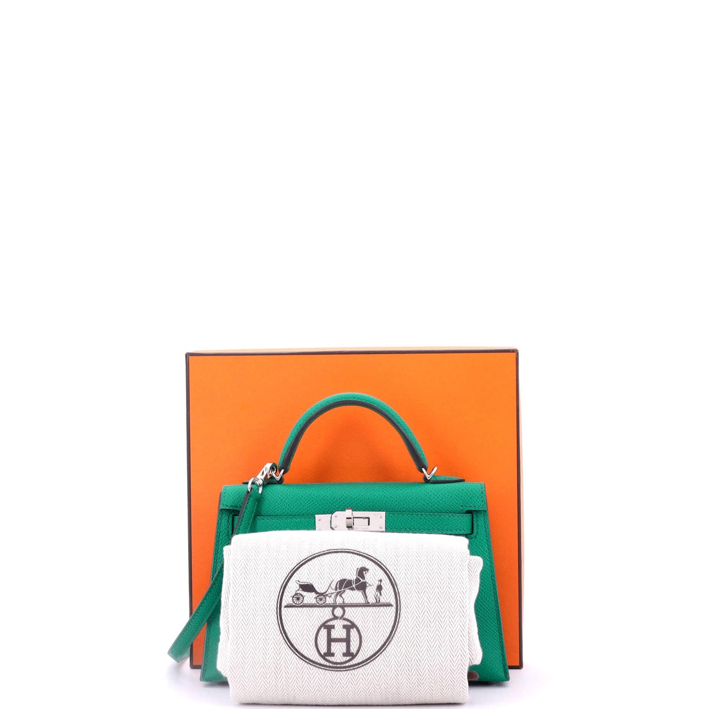 Kelly Mini II Bag Vert Jade Epsom with Palladium Hardware 20