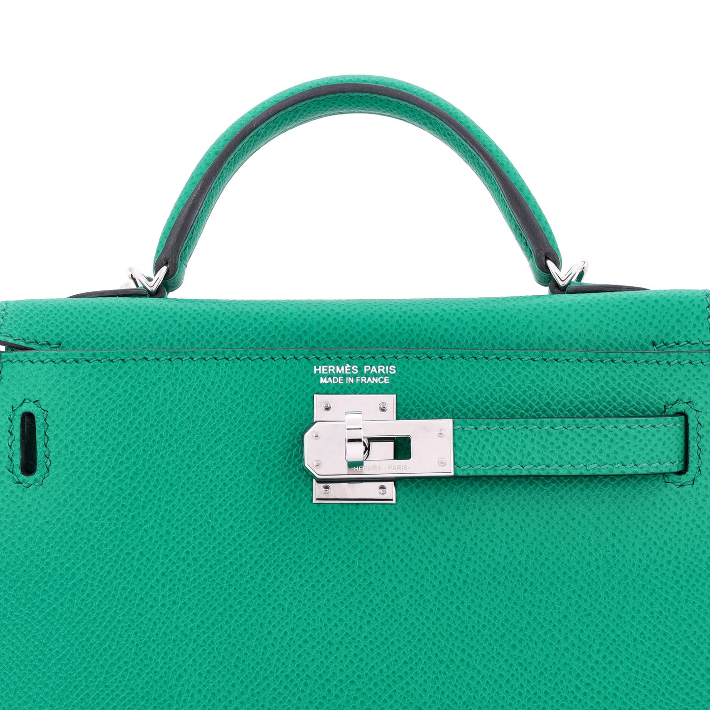 Kelly Mini II Bag Vert Jade Epsom with Palladium Hardware 20