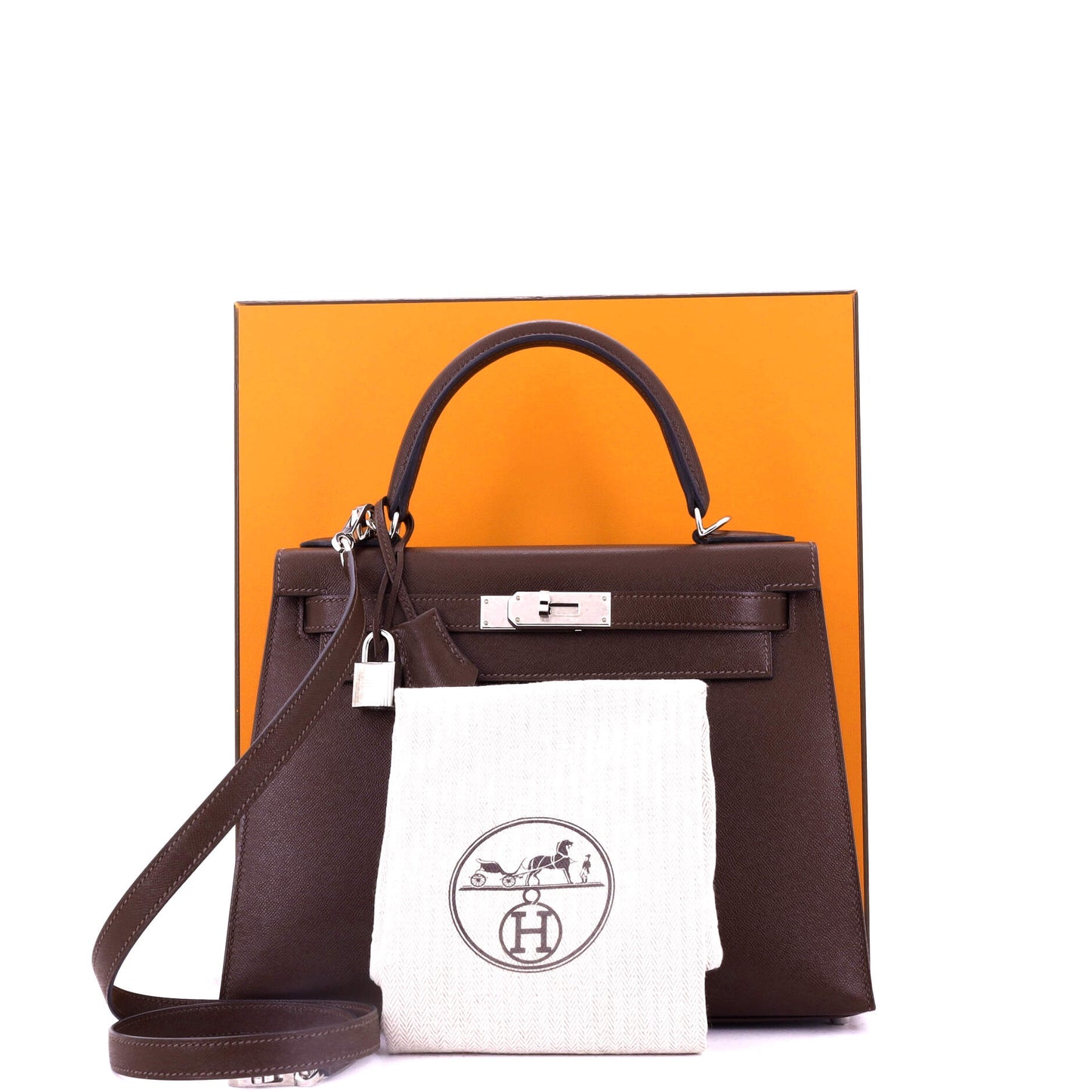 Kelly Handbag Havane Madame with Palladium Hardware 28