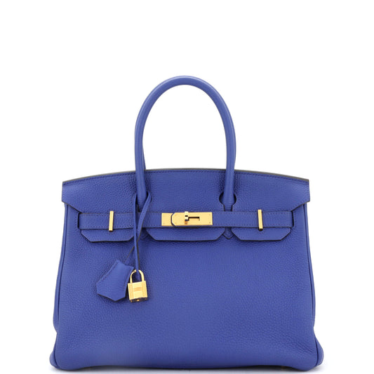 Birkin Handbag Bleu Royal Togo with Gold Hardware 30