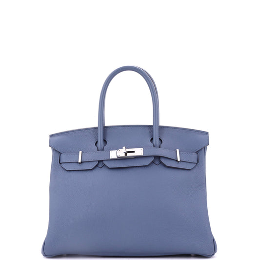 Birkin Handbag Bleu Brighton Togo with Palladium Hardware 30