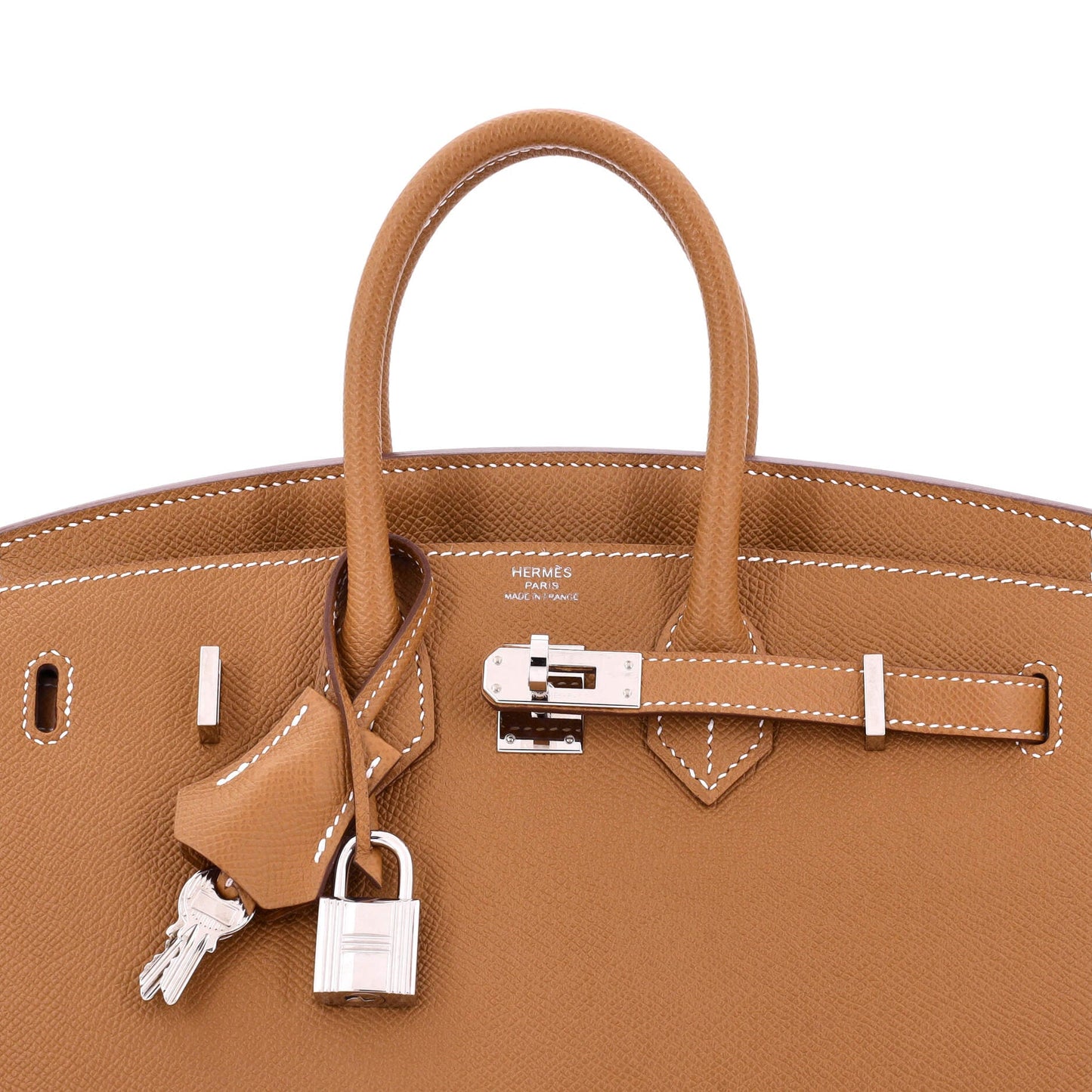 Birkin Sellier Bag Gold Epsom with Palladium Hardware 25