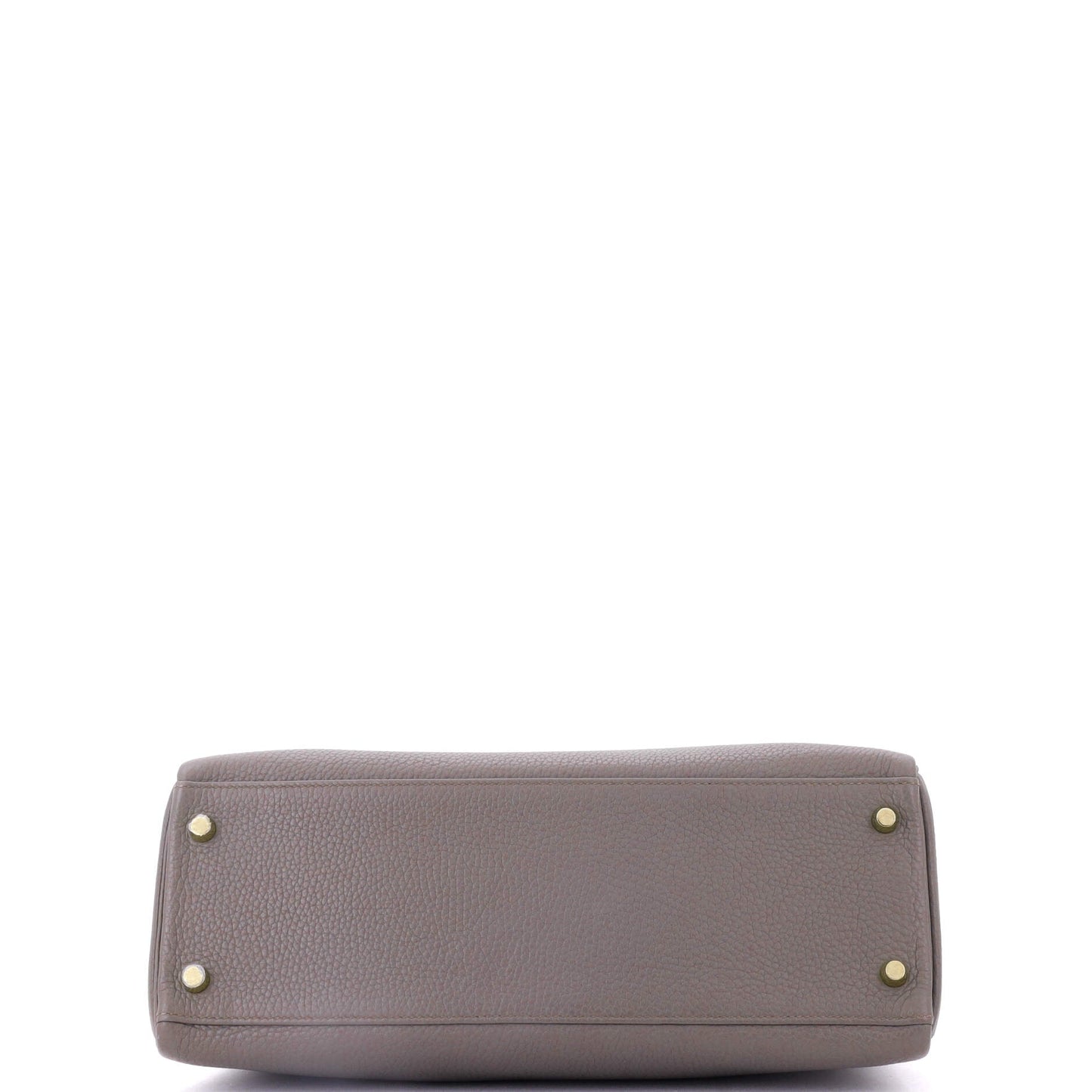 Kelly Handbag Grey Clemence with Gold Hardware 32