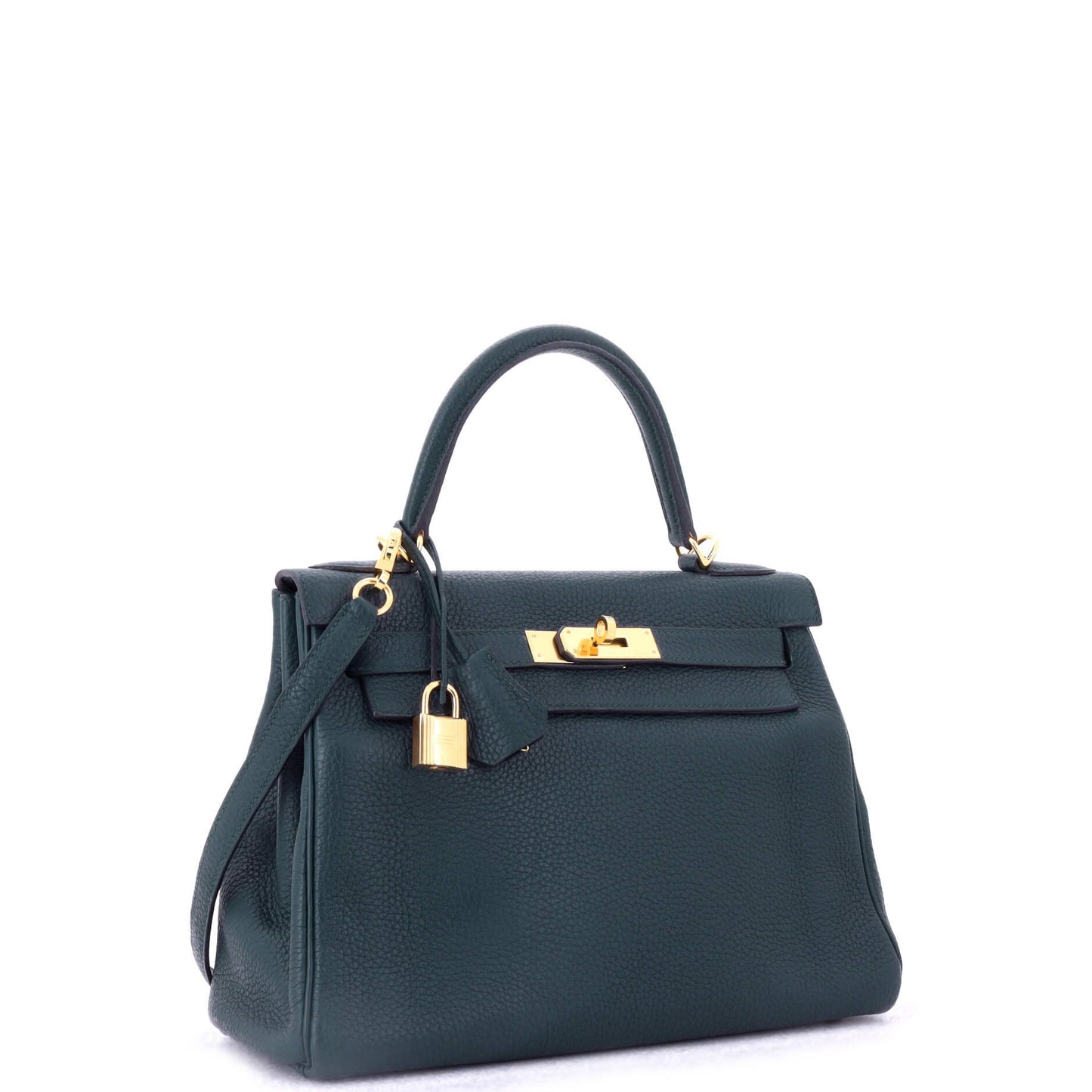 Kelly Handbag Vert Cypress Clemence with Gold Hardware 28