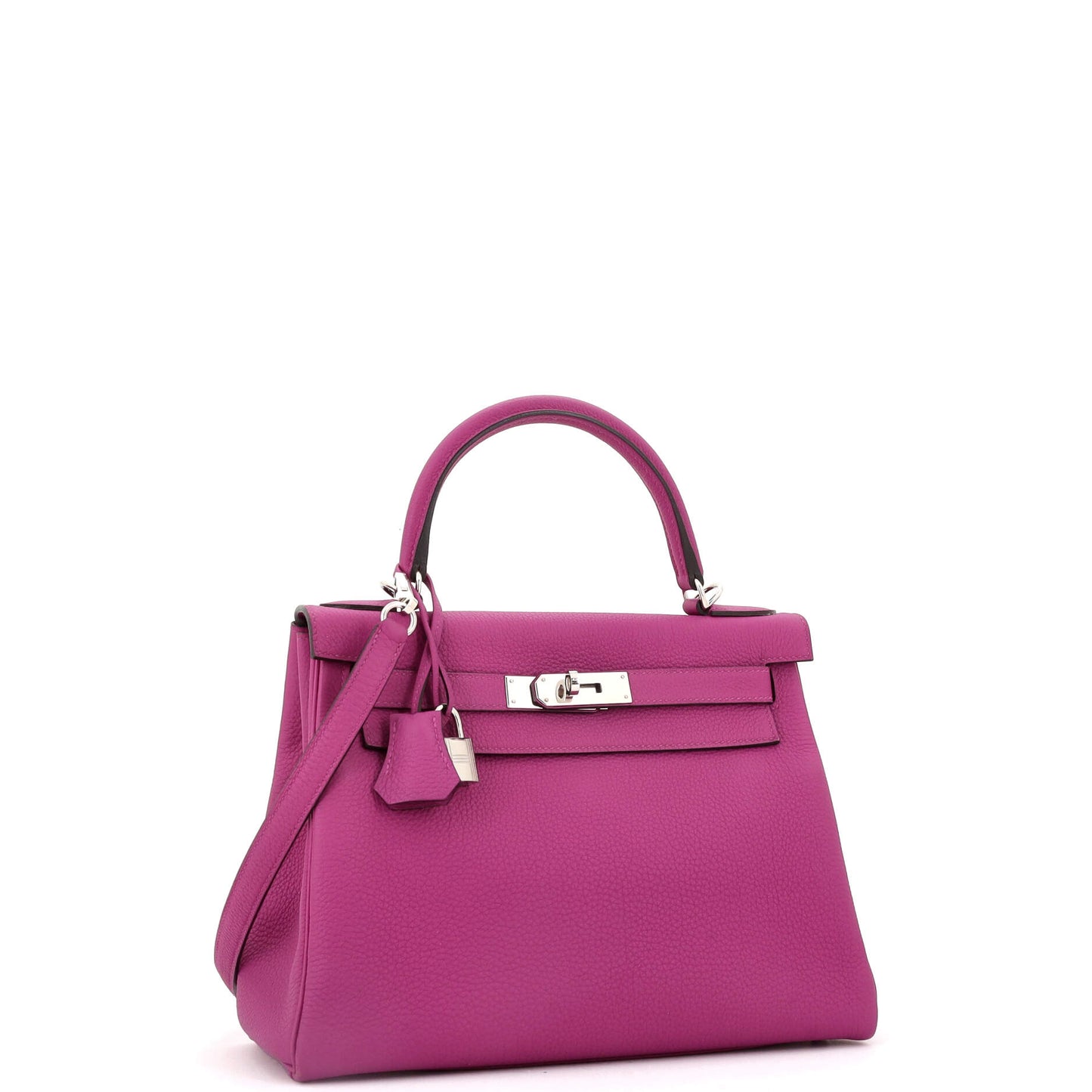 Kelly Handbag Rose Pourpre Togo with Palladium Hardware 28