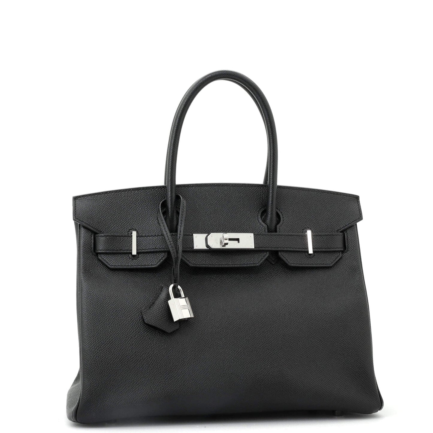 Birkin Handbag Noir Epsom with Palladium Hardware 30