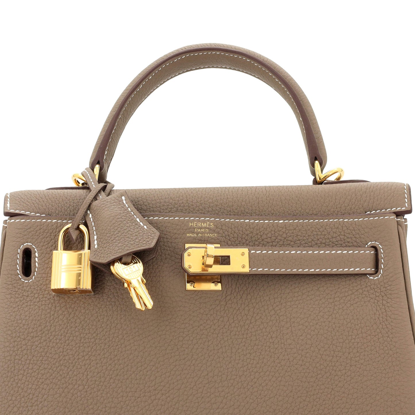 Kelly Handbag Grey Togo with Gold Hardware 25