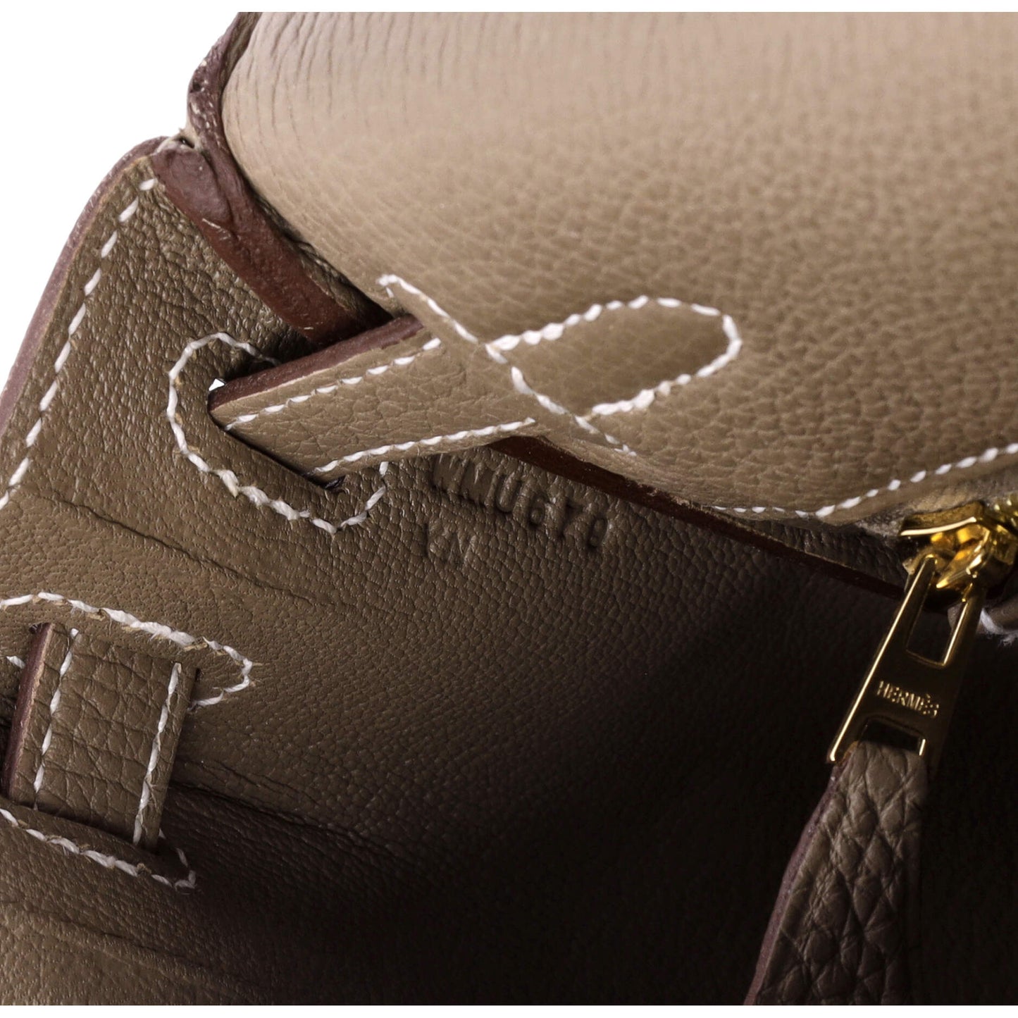 Kelly Handbag Grey Togo with Gold Hardware 25