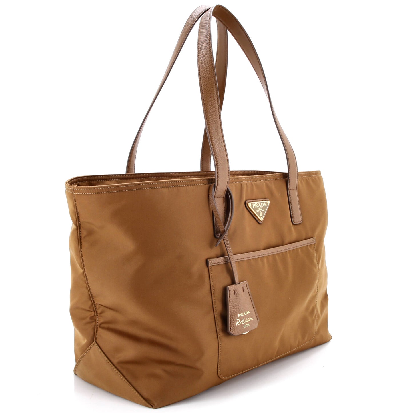 Re-Edition 1978 Pocket Tote Re-Nylon with Saffiano Leather Medium