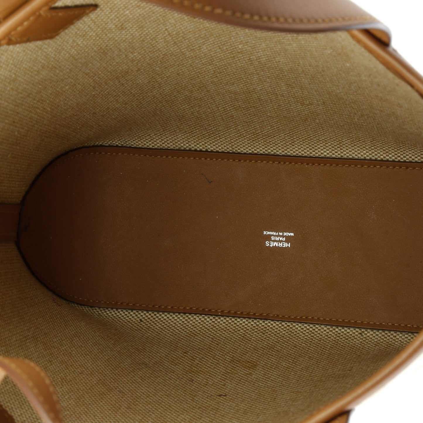 Cabas H en Biais Tote Canvas with Leather 27