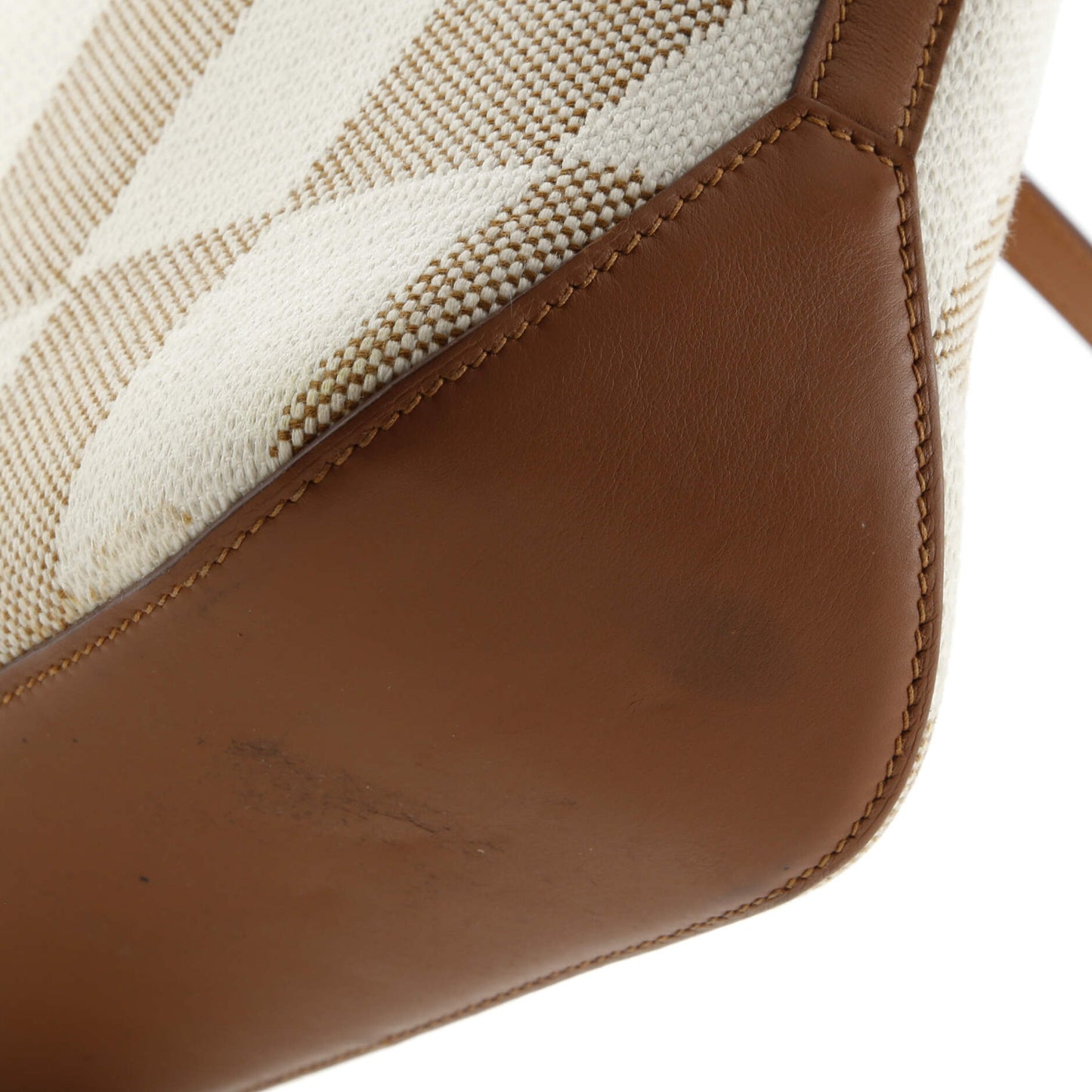 Cabas H en Biais Tote Canvas with Leather 27