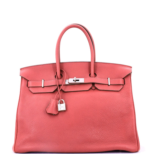 Birkin Handbag Bougainvillier Togo with Palladium Hardware 35