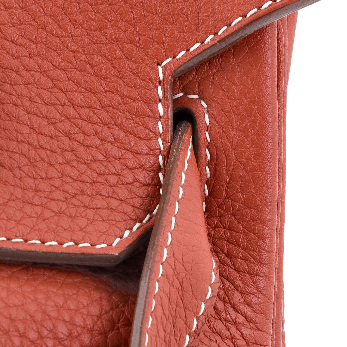 Birkin Handbag Sanguine Clemence with Palladium Hardware 35