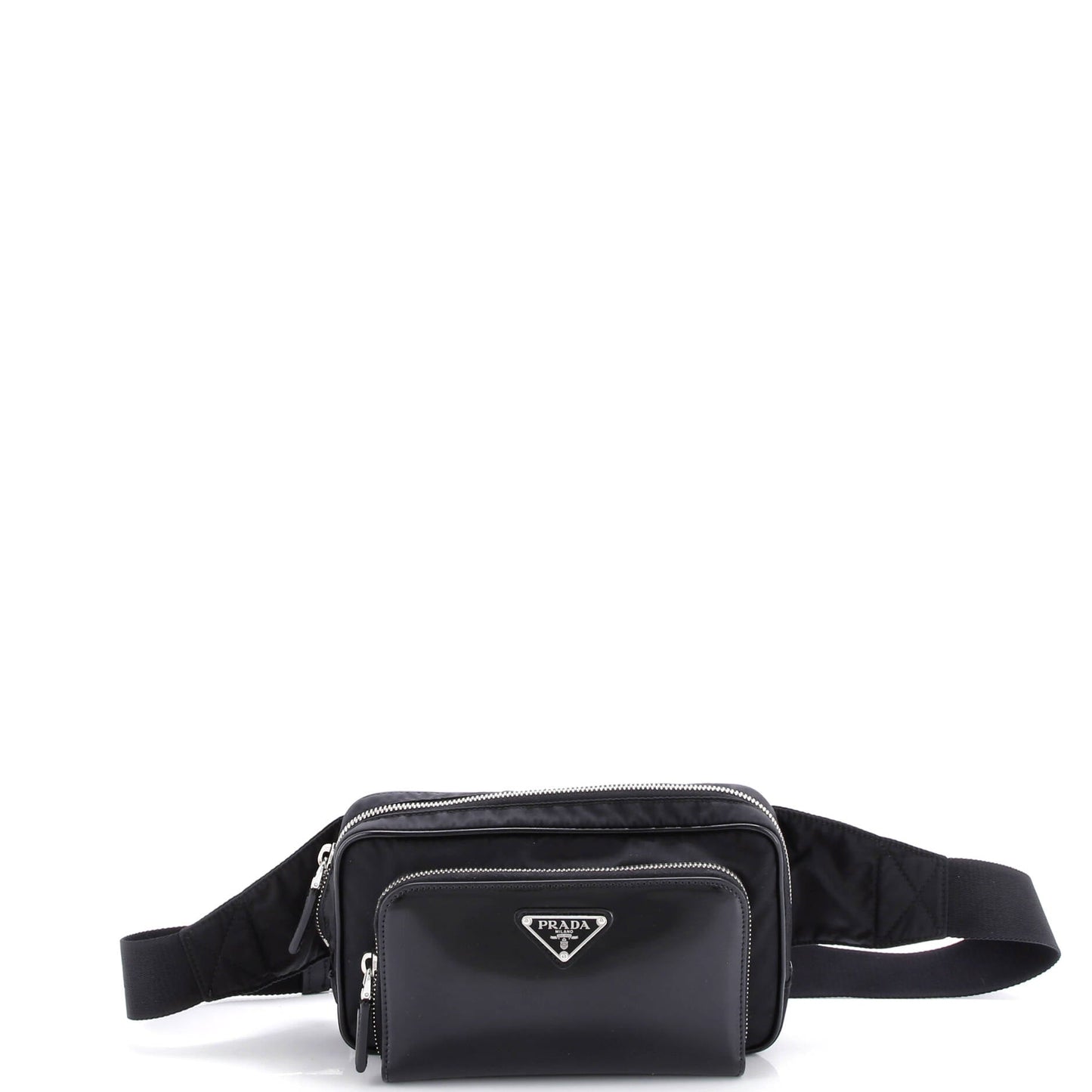 Zip Around Front Pocket Belt Bag Re-Nylon with Leather