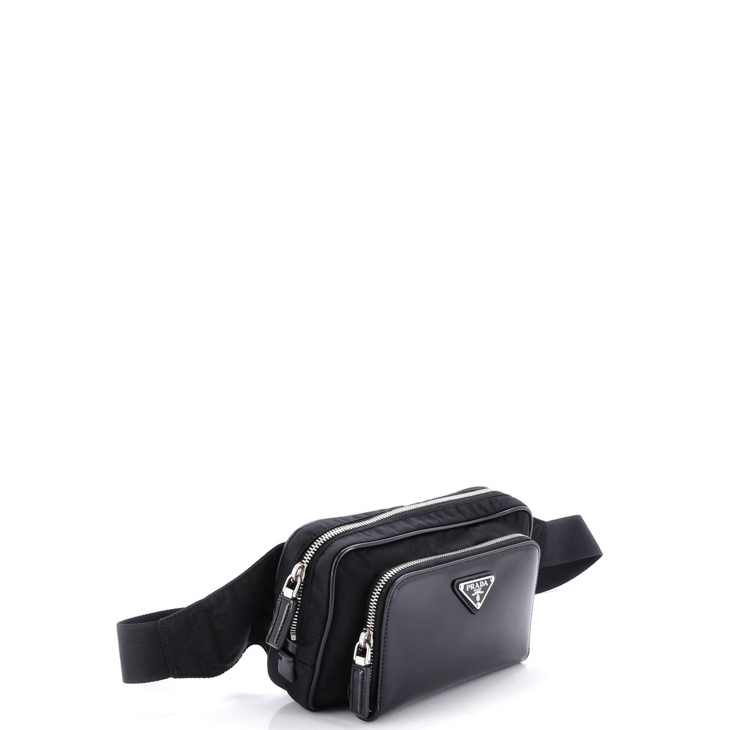 Zip Around Front Pocket Belt Bag Re-Nylon with Leather