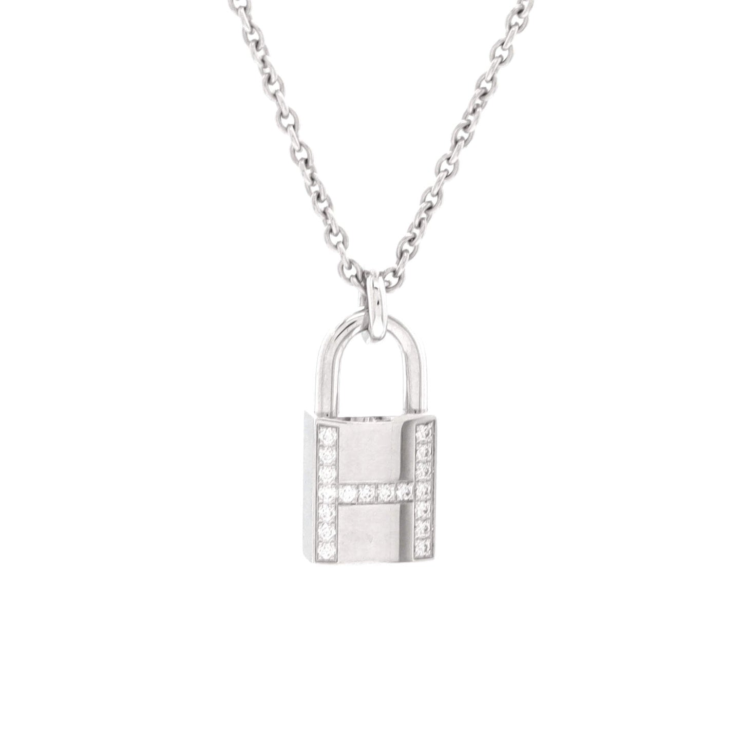 Amulettes Cadenas Pendant Necklace 18K White Gold with Diamonds