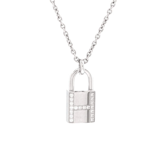 Amulettes Cadenas Pendant Necklace 18K White Gold with Diamonds