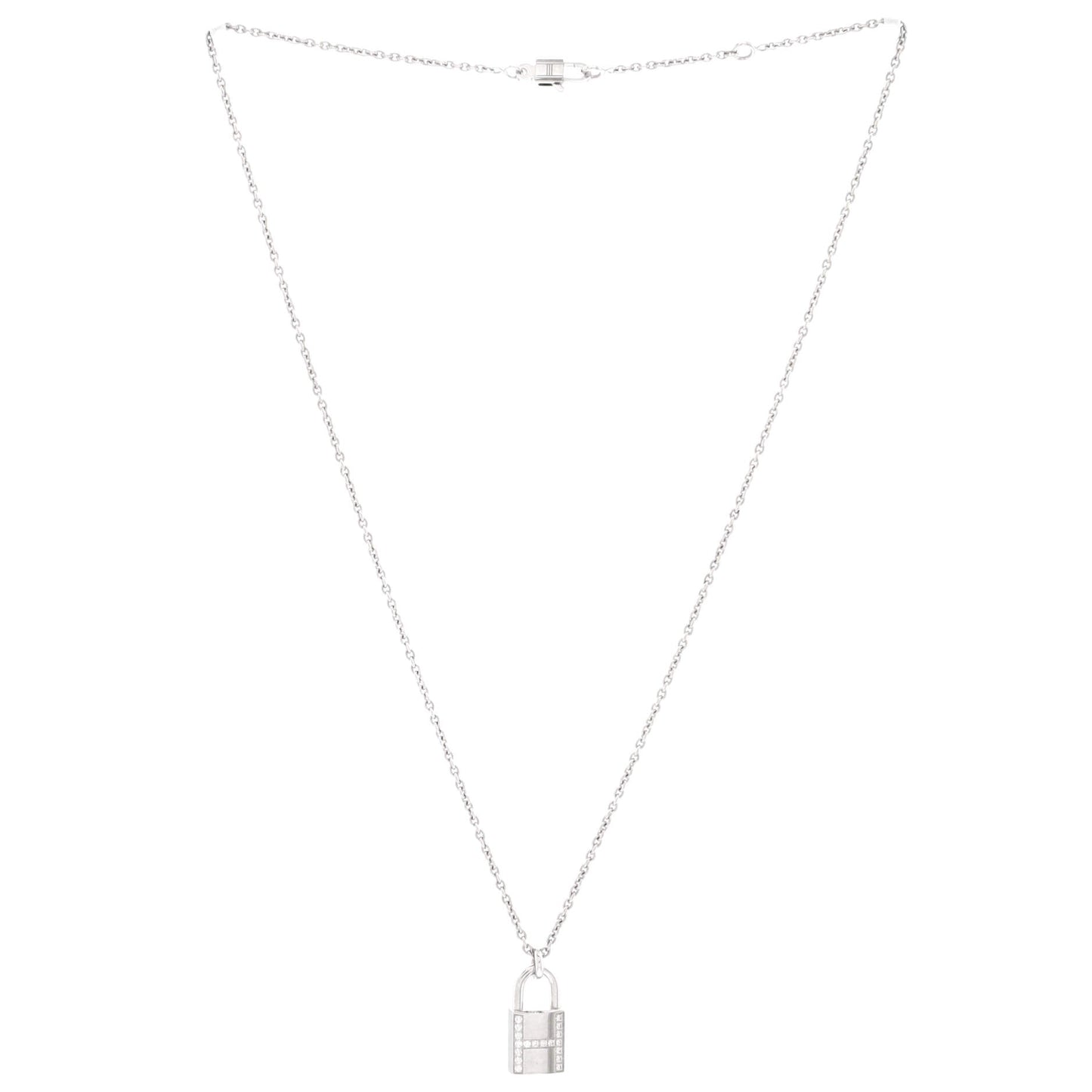 Amulettes Cadenas Pendant Necklace 18K White Gold with Diamonds