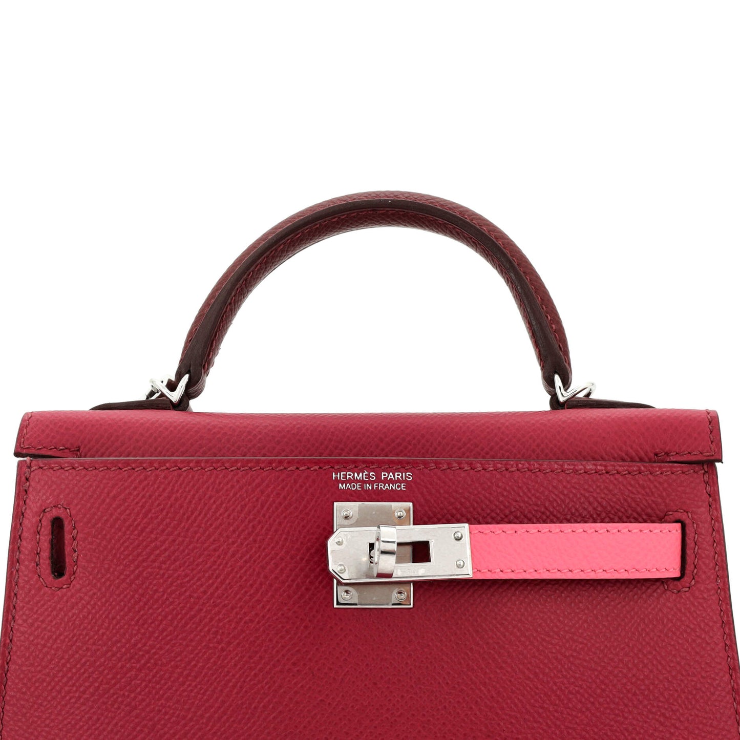 Kelly Mini II Bag Tricolor Epsom with Palladium Hardware 20