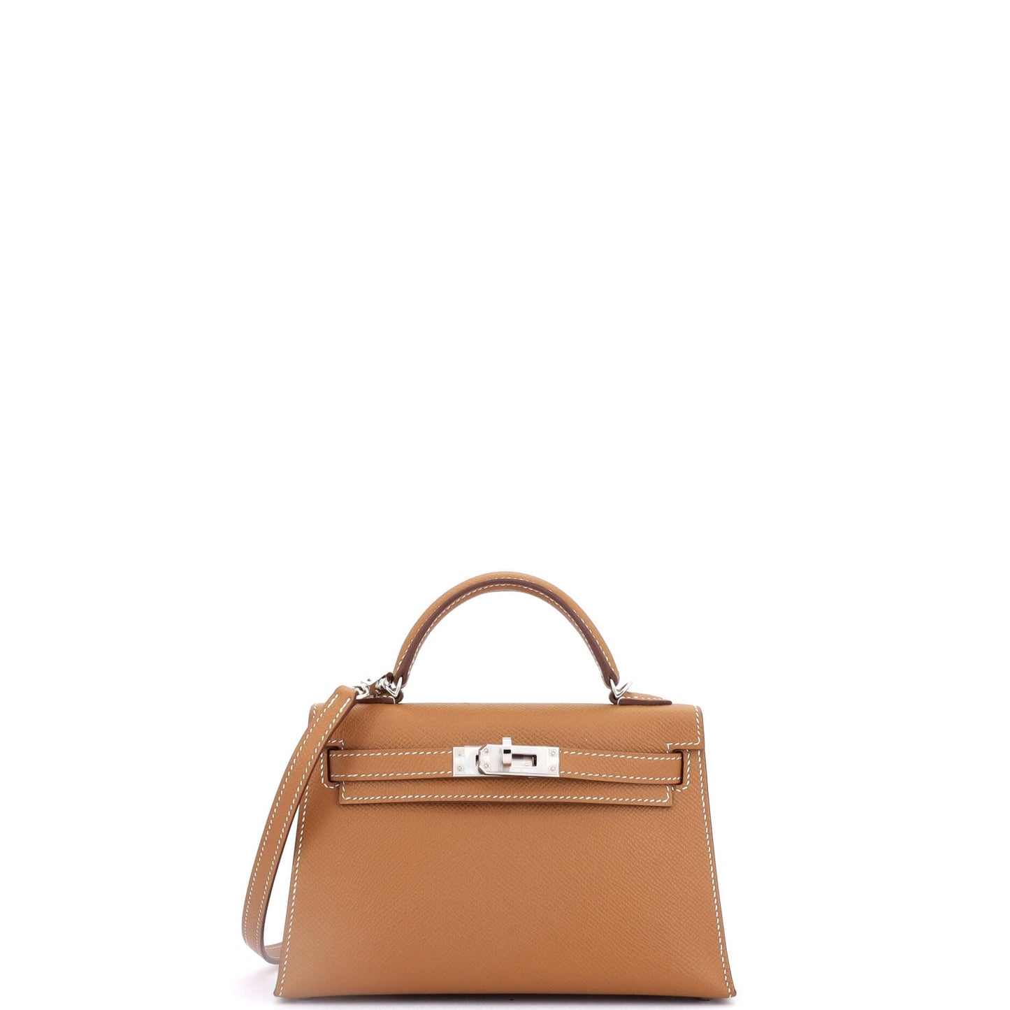 Kelly Mini II Bag Gold Epsom with Palladium Hardware 20