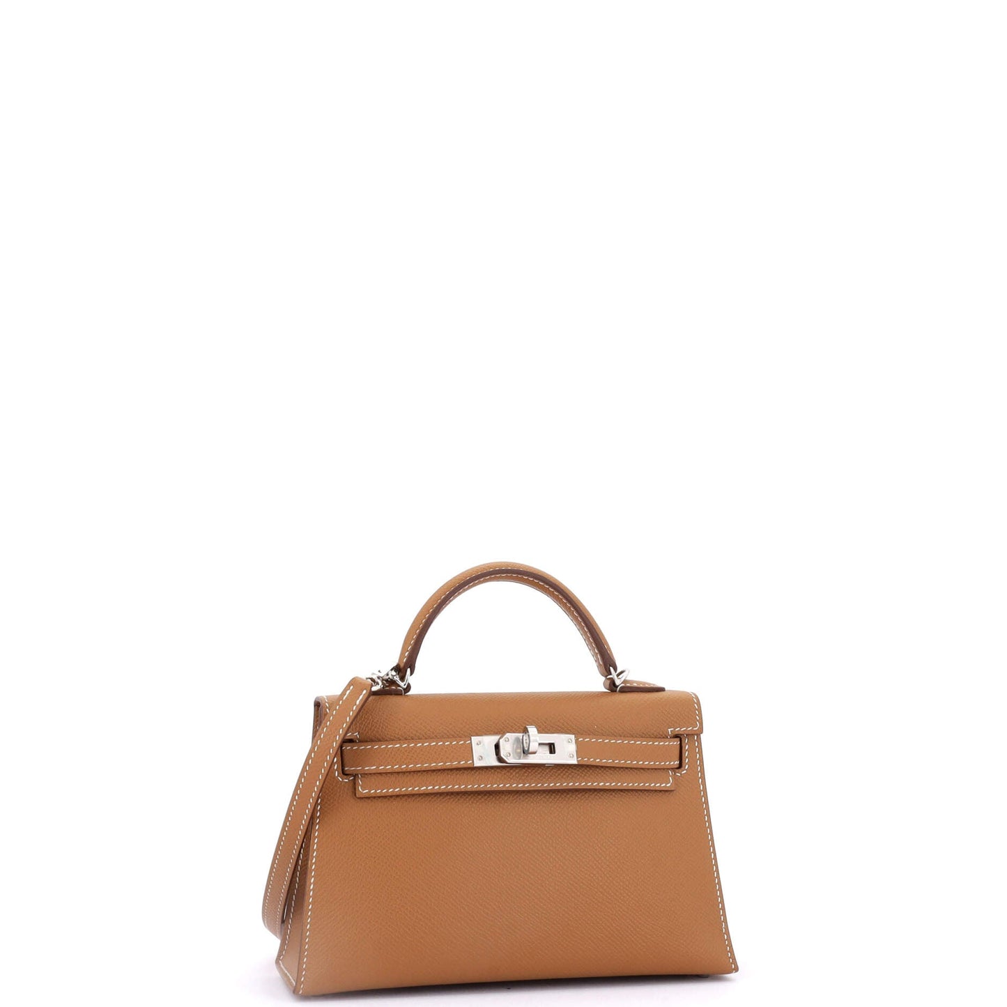 Kelly Mini II Bag Gold Epsom with Palladium Hardware 20