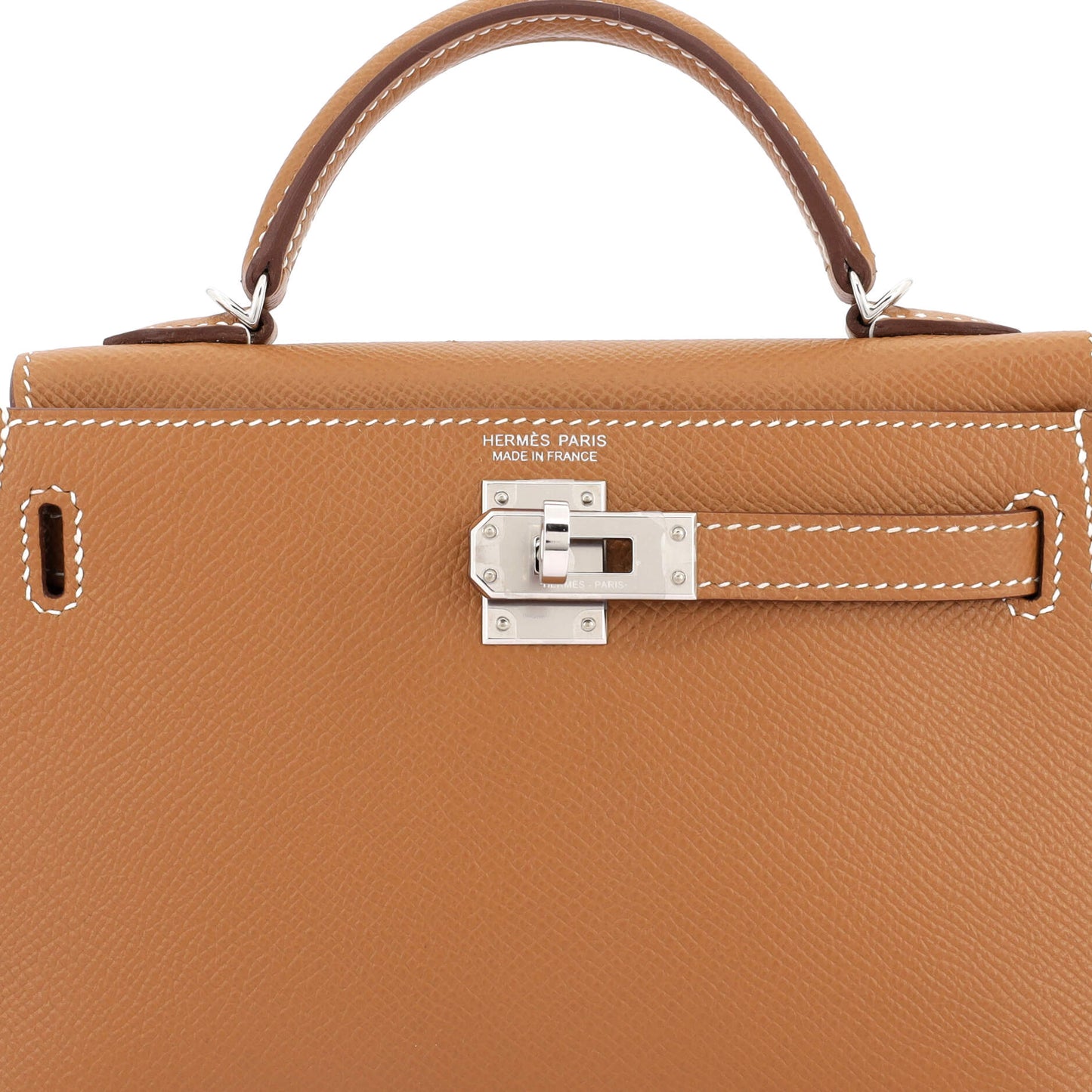 Kelly Mini II Bag Gold Epsom with Palladium Hardware 20