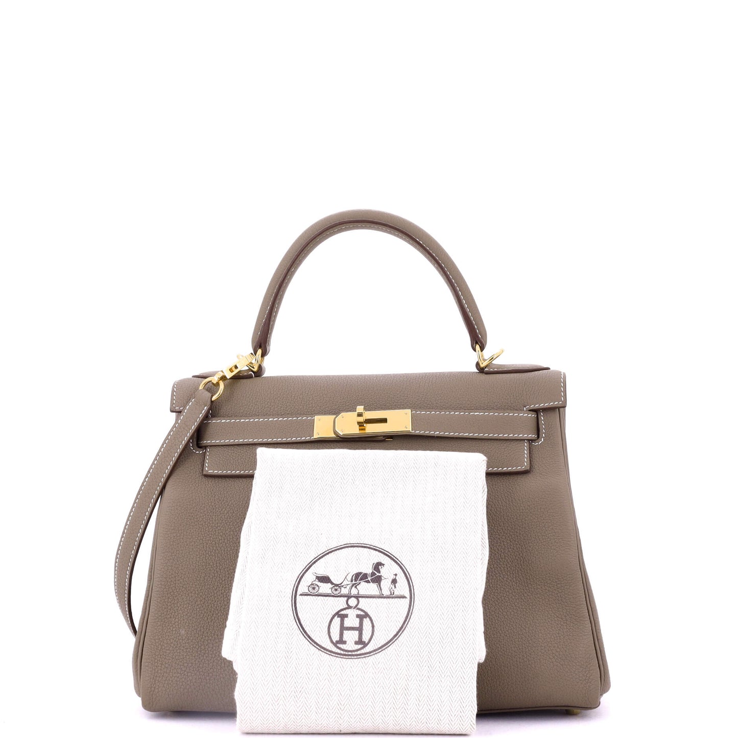 Kelly Handbag Grey Togo with Gold Hardware 28