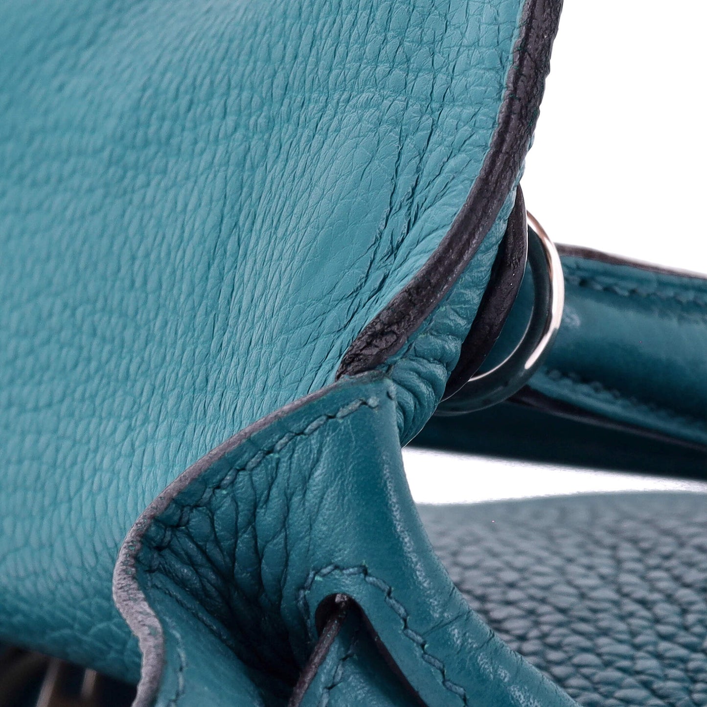 Kelly Handbag Bleu Izmir Clemence with Palladium Hardware 28