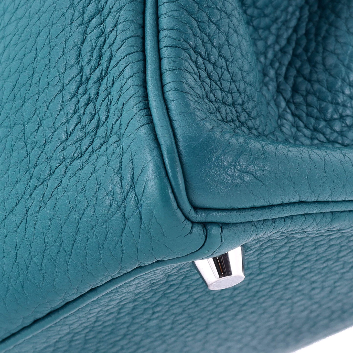 Kelly Handbag Bleu Izmir Clemence with Palladium Hardware 28