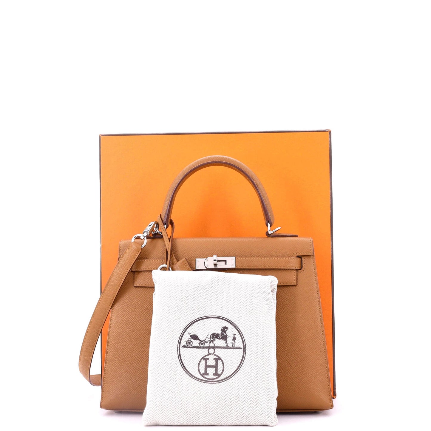 Kelly Handbag Verso Epsom with Palladium Hardware 25