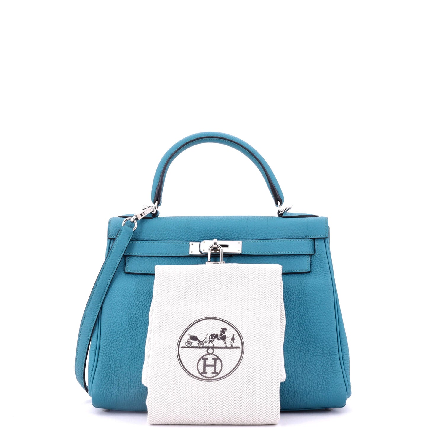 Kelly Handbag Turquoise Togo with Palladium Hardware 28