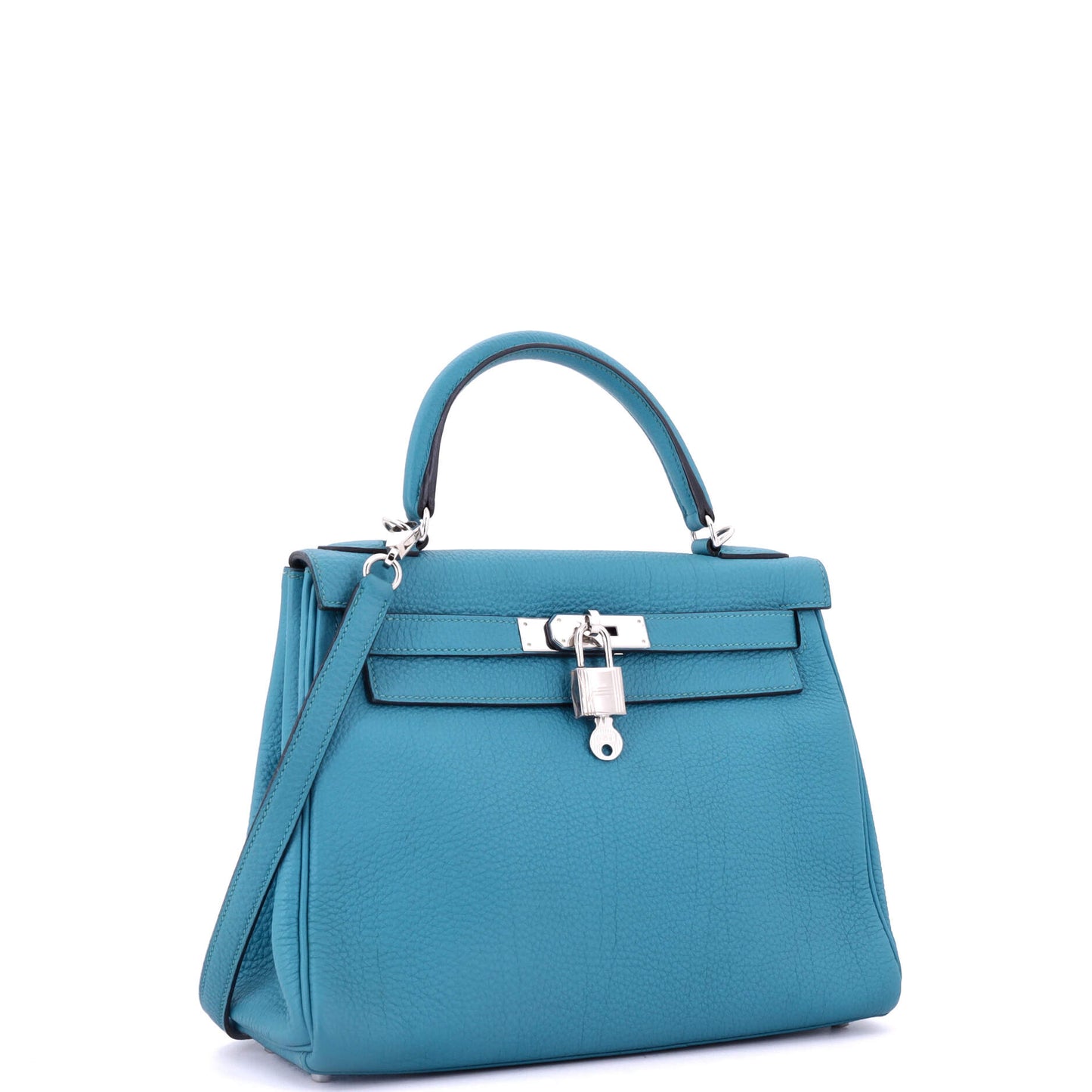Kelly Handbag Turquoise Togo with Palladium Hardware 28