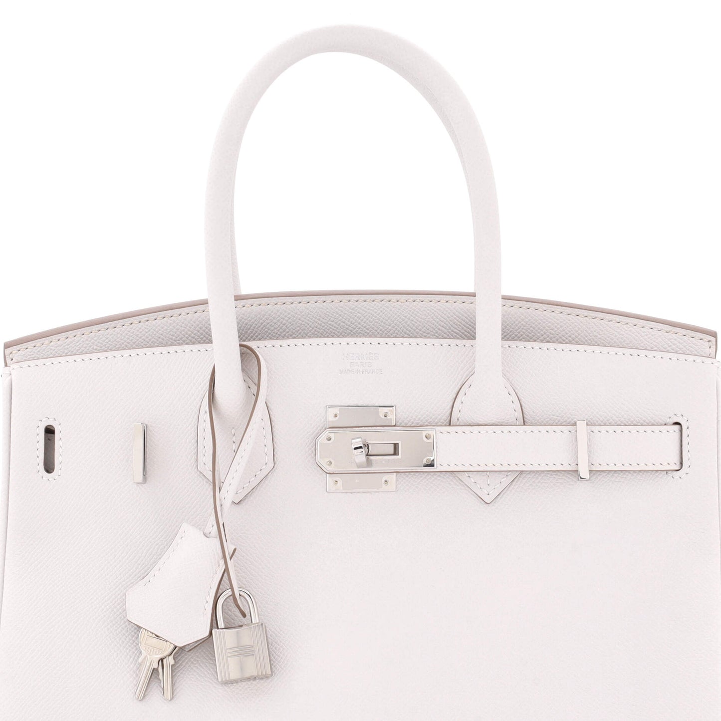 Birkin Handbag Light Epsom with Palladium Hardware 30