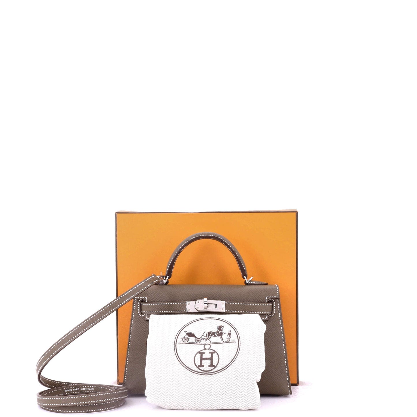 Kelly Mini II Bag Grey Epsom with Palladium Hardware 20