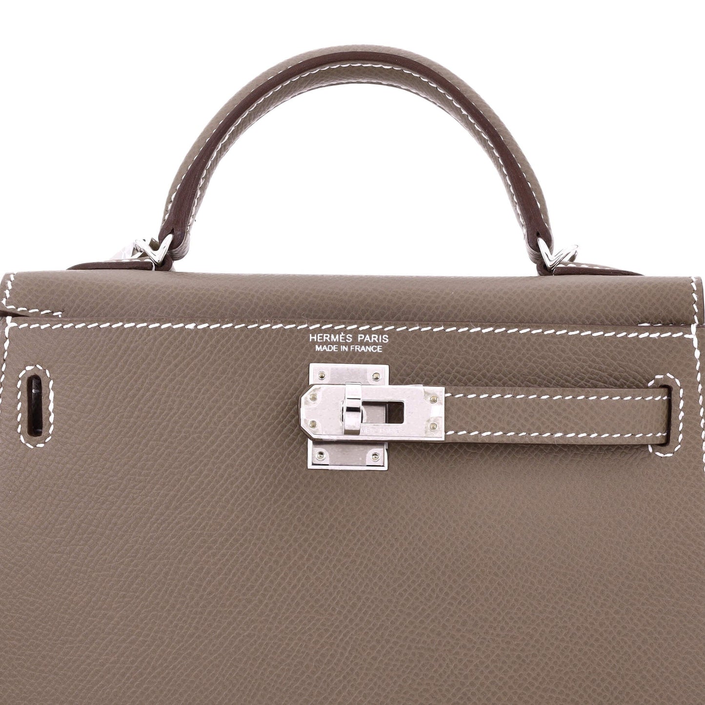 Kelly Mini II Bag Grey Epsom with Palladium Hardware 20