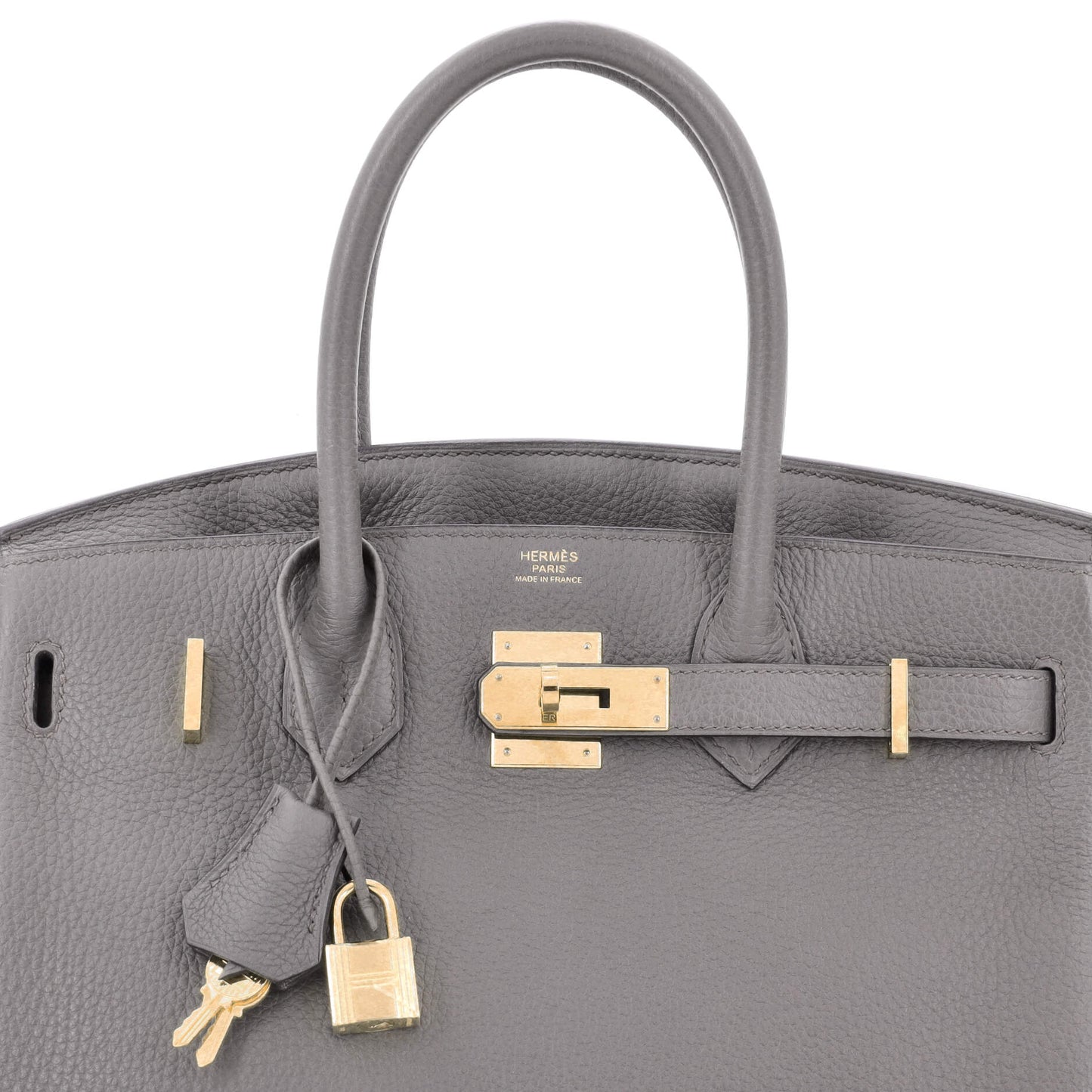 Birkin Handbag Grey Togo with Gold Hardware 30
