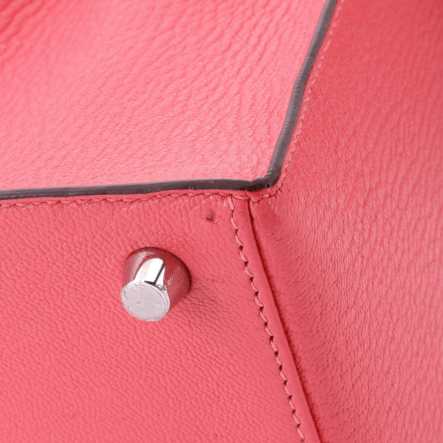 Kelly Handbag Rose Azalée Chevre Mysore with Palladium Hardware 25