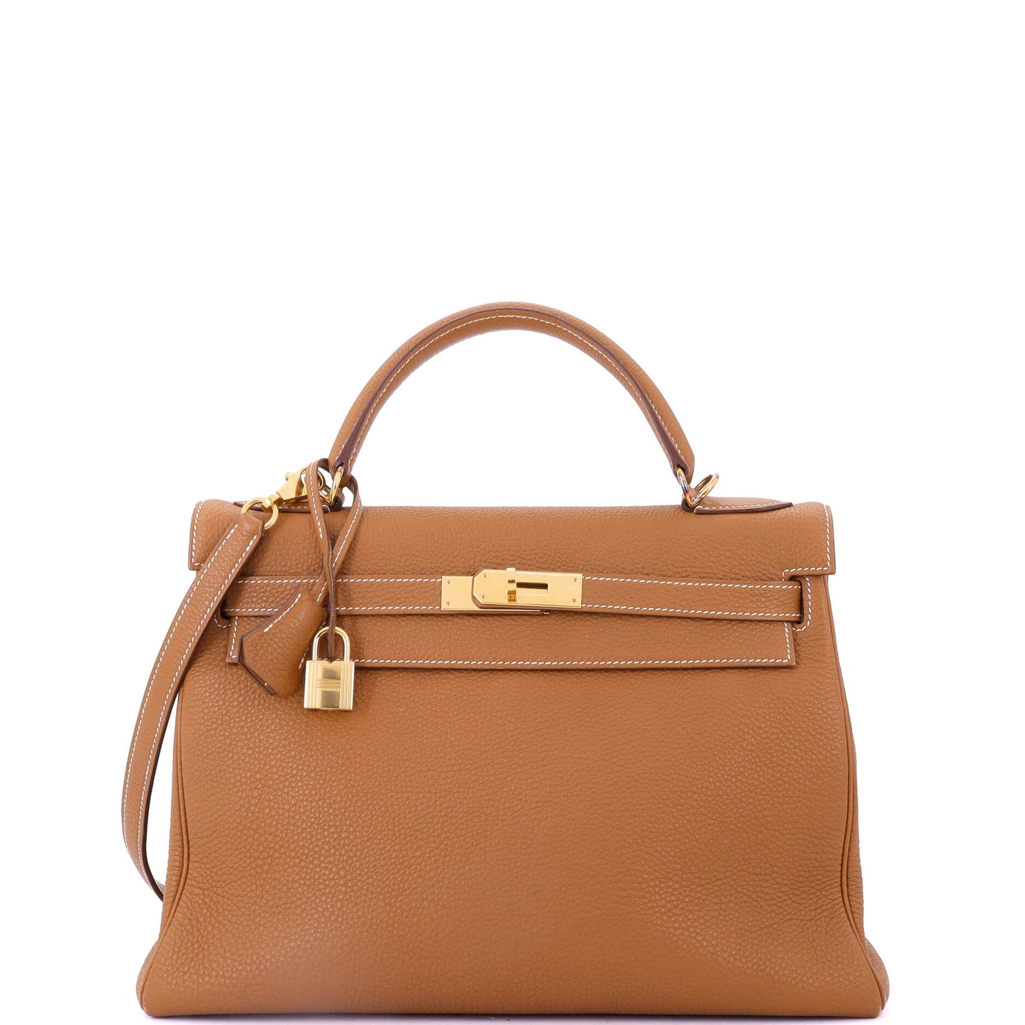 Kelly Handbag Gold Togo with Gold Hardware 32