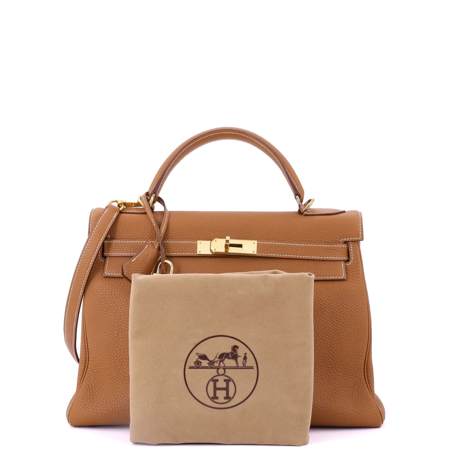 Kelly Handbag Gold Togo with Gold Hardware 32