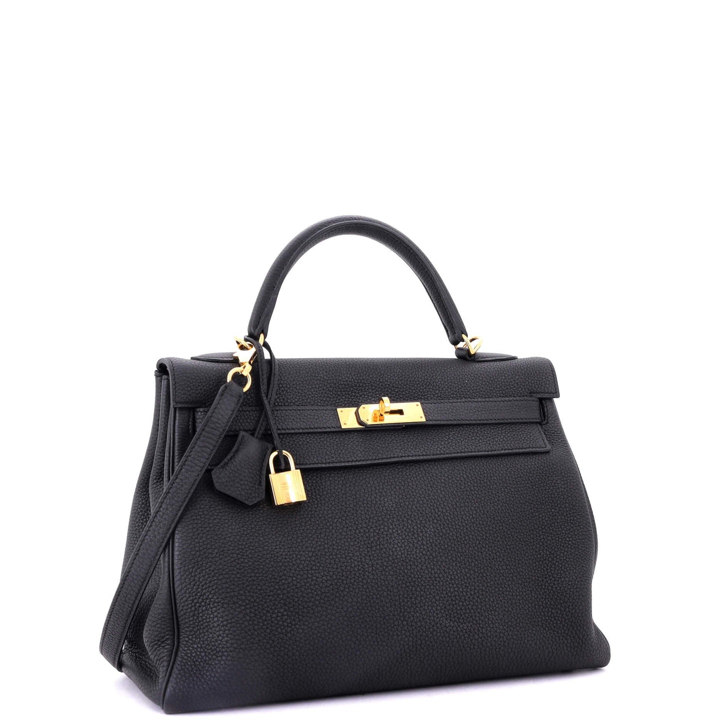 Kelly Handbag Noir Togo with Gold Hardware 32