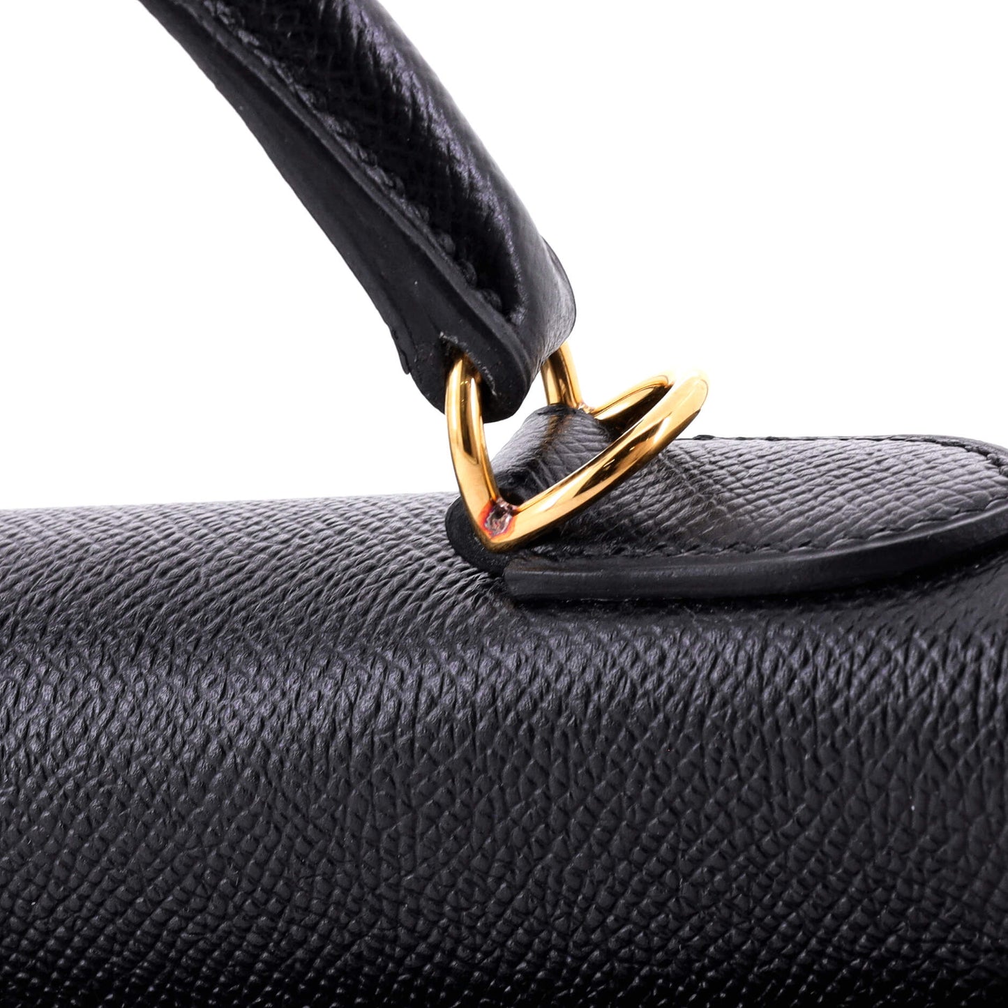Kelly Handbag Noir Epsom with Gold Hardware 32
