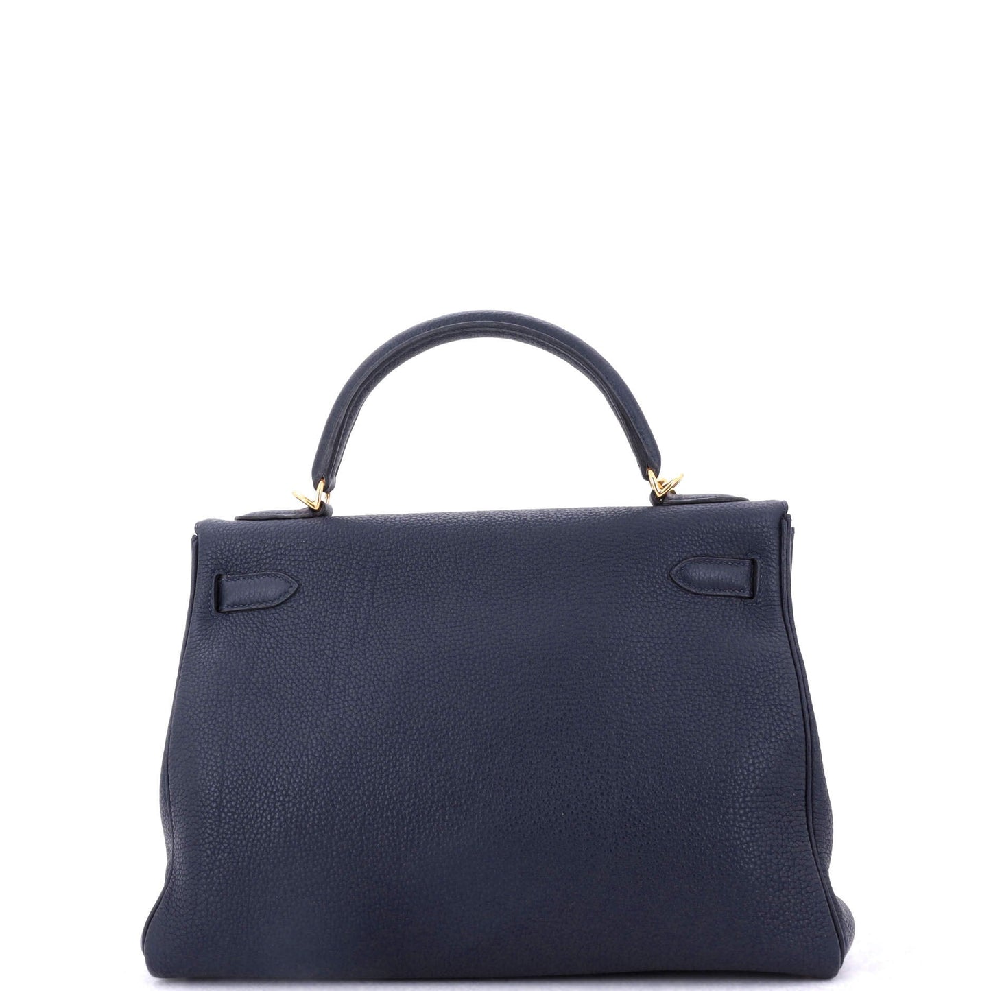 Kelly Handbag Bleu Nuit Togo with Gold Hardware 32