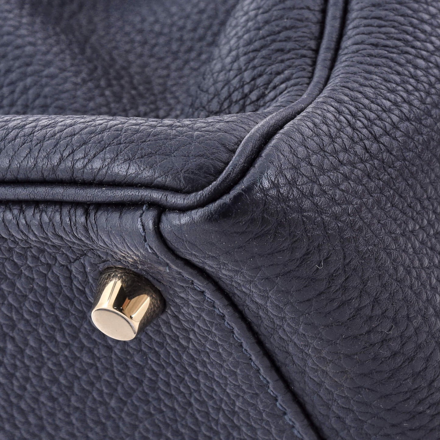 Kelly Handbag Bleu Nuit Togo with Gold Hardware 32