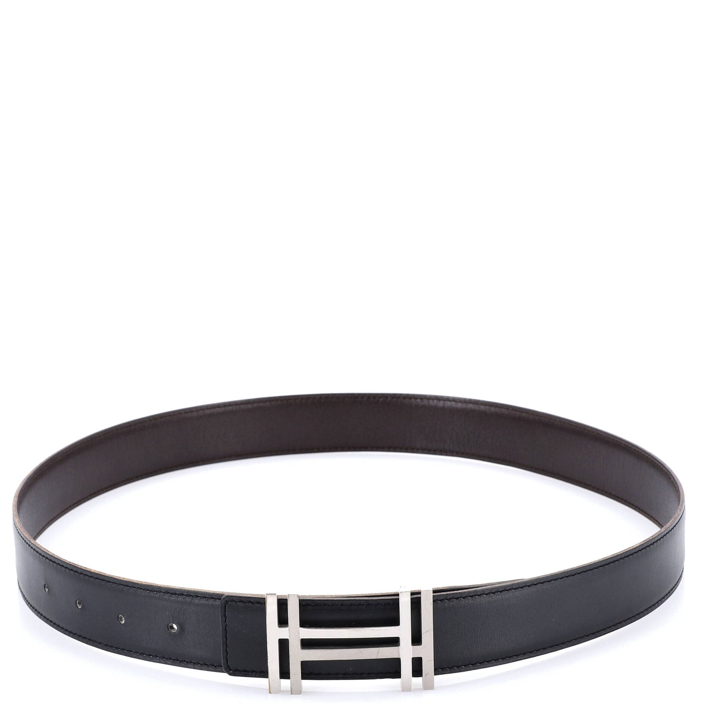 H Au Carre Reversible Belt Leather Medium