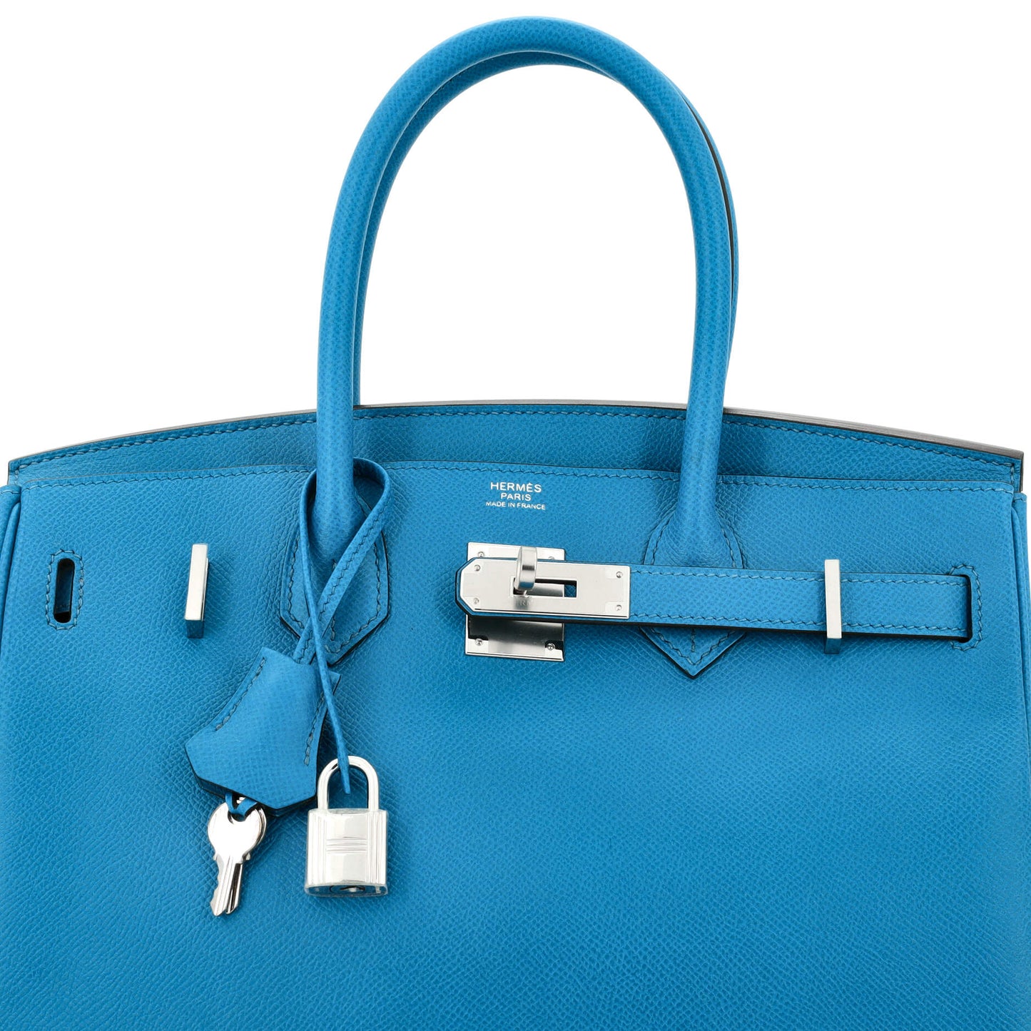 Birkin Handbag Bleu Zanzibar Epsom with Palladium Hardware 30