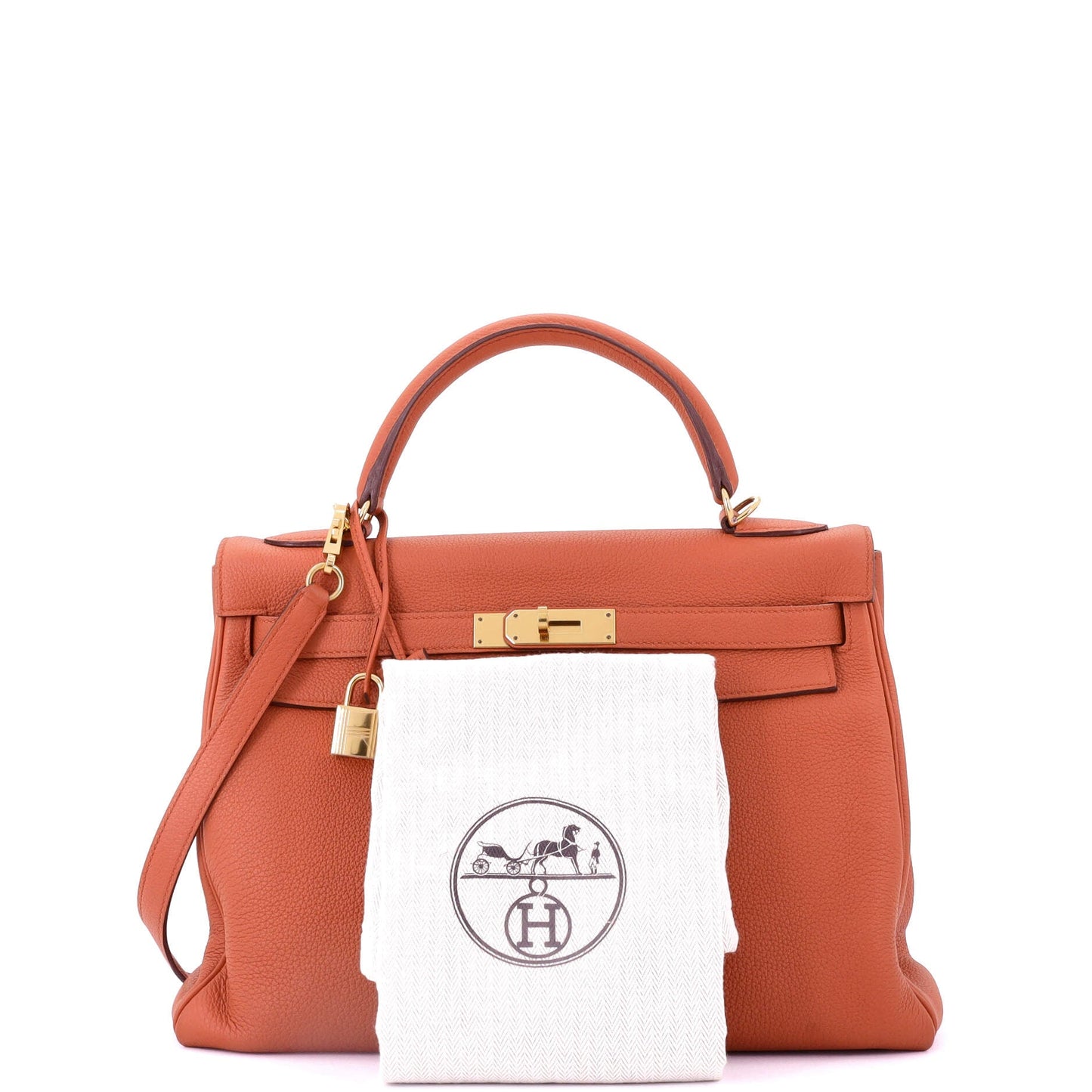 Kelly Handbag Terre Battue Togo with Gold Hardware 32