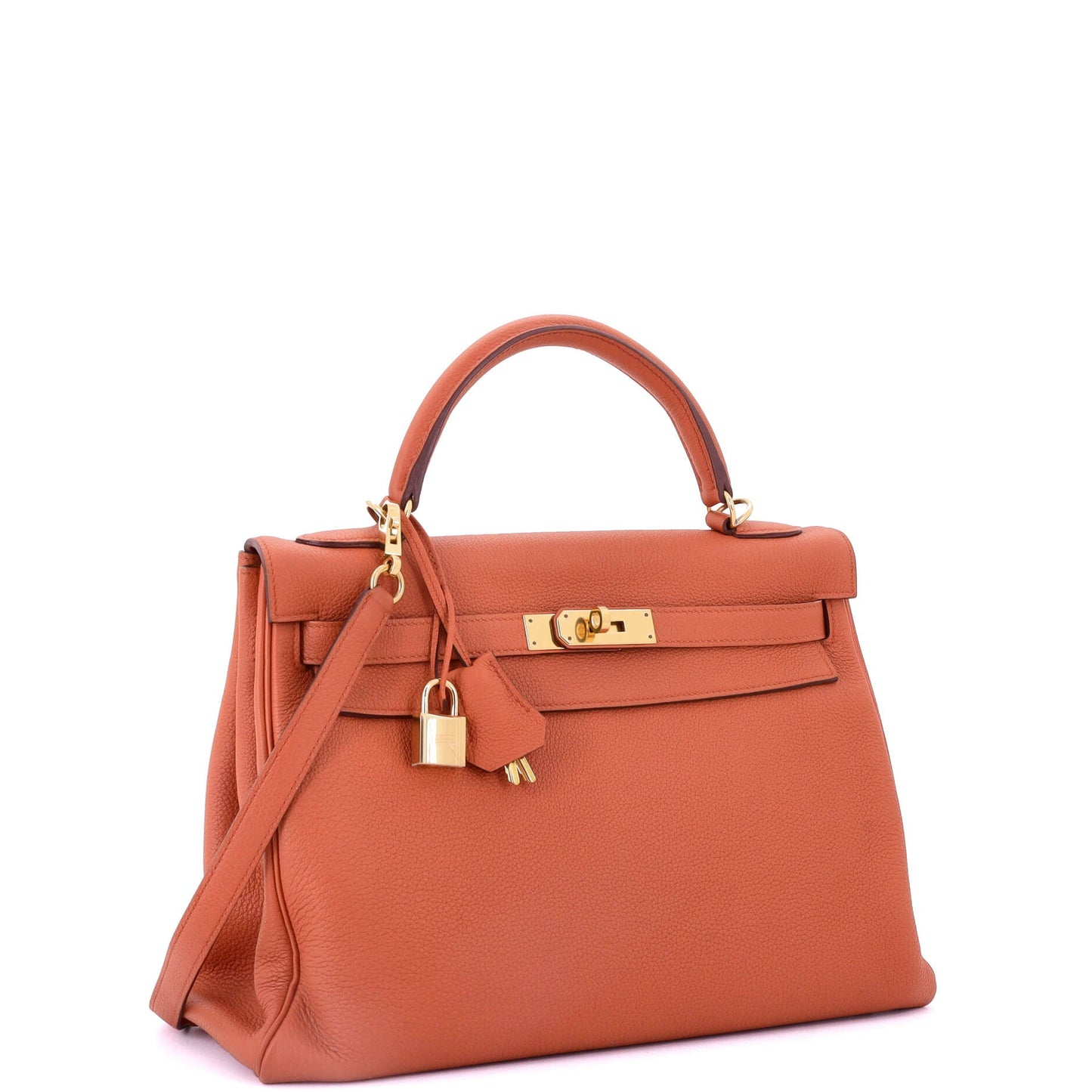 Kelly Handbag Terre Battue Togo with Gold Hardware 32