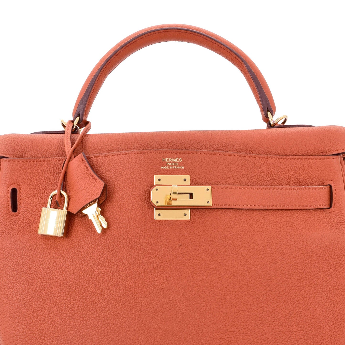 Kelly Handbag Terre Battue Togo with Gold Hardware 32