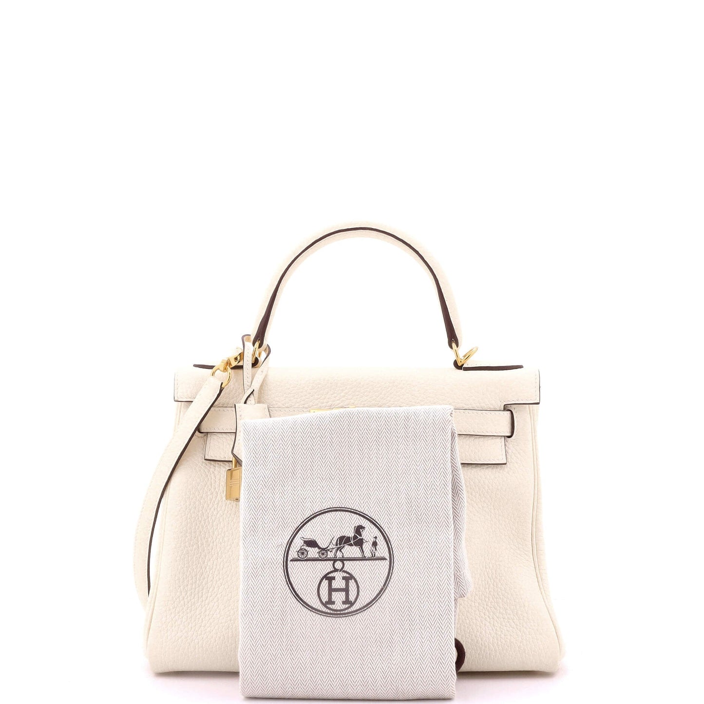 Kelly Handbag Light Clemence with Gold Hardware 28